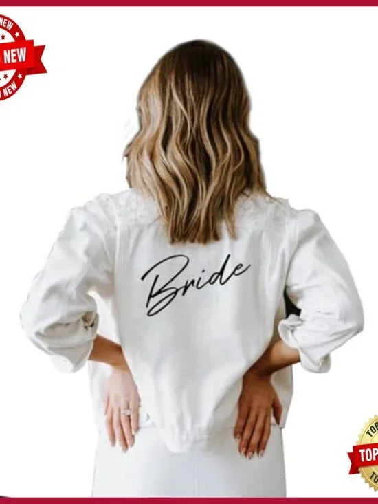 Custom Denim Jacket for Bridal Party, Heat Press Glitter, Sizes S-XXXL - Picture 2 of 2